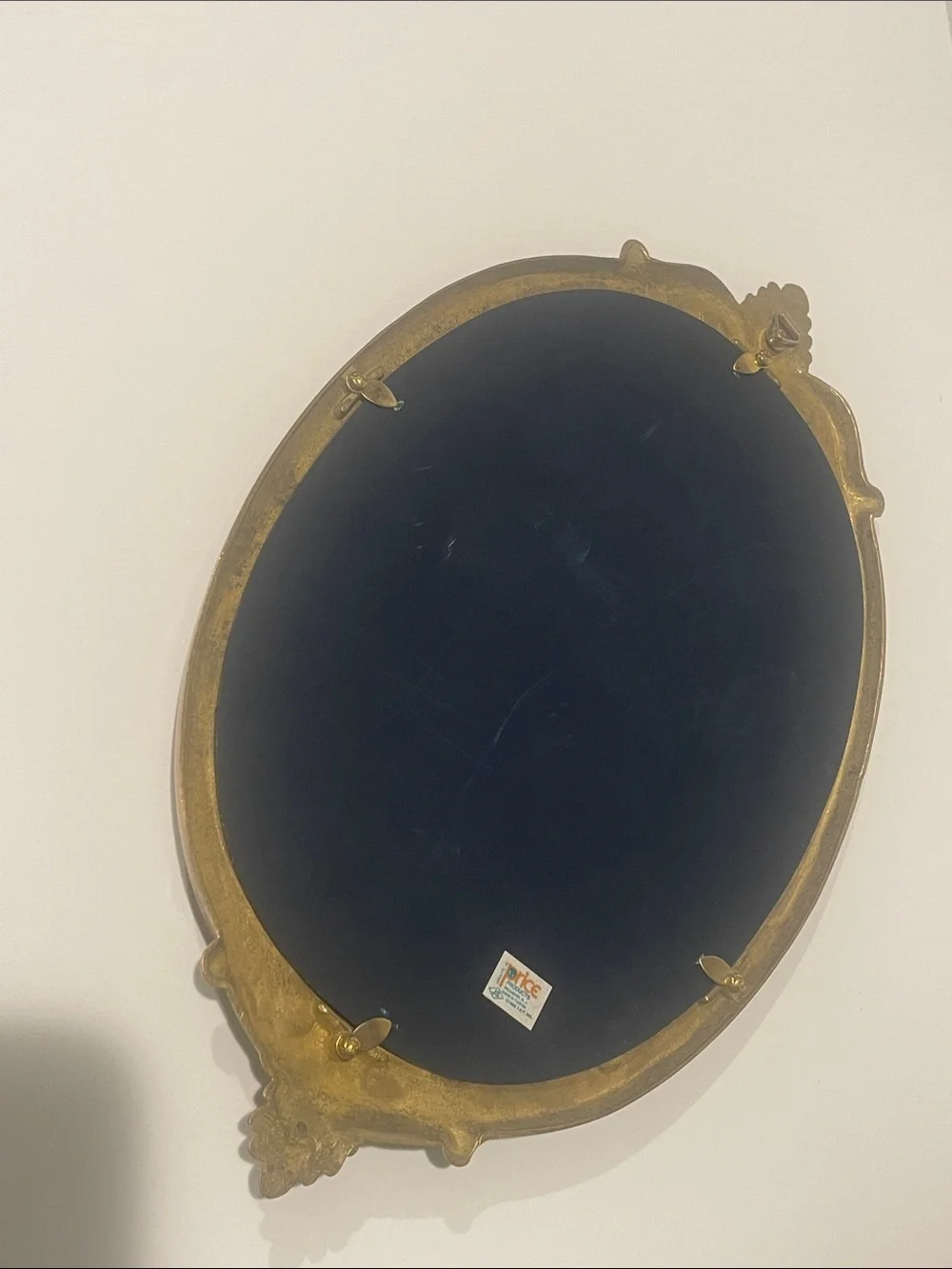 Vintage Brass Unicorn Wall Plaque Gold Mirror Accent oval mystical